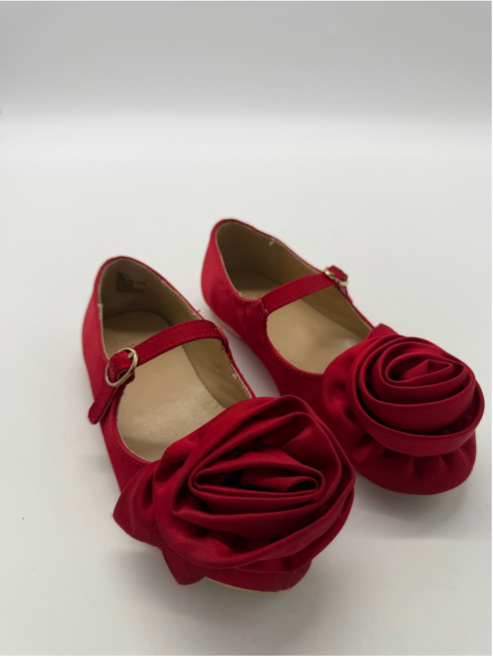 Janie and Jack Girls Red Rose Dress Shoes Size 10